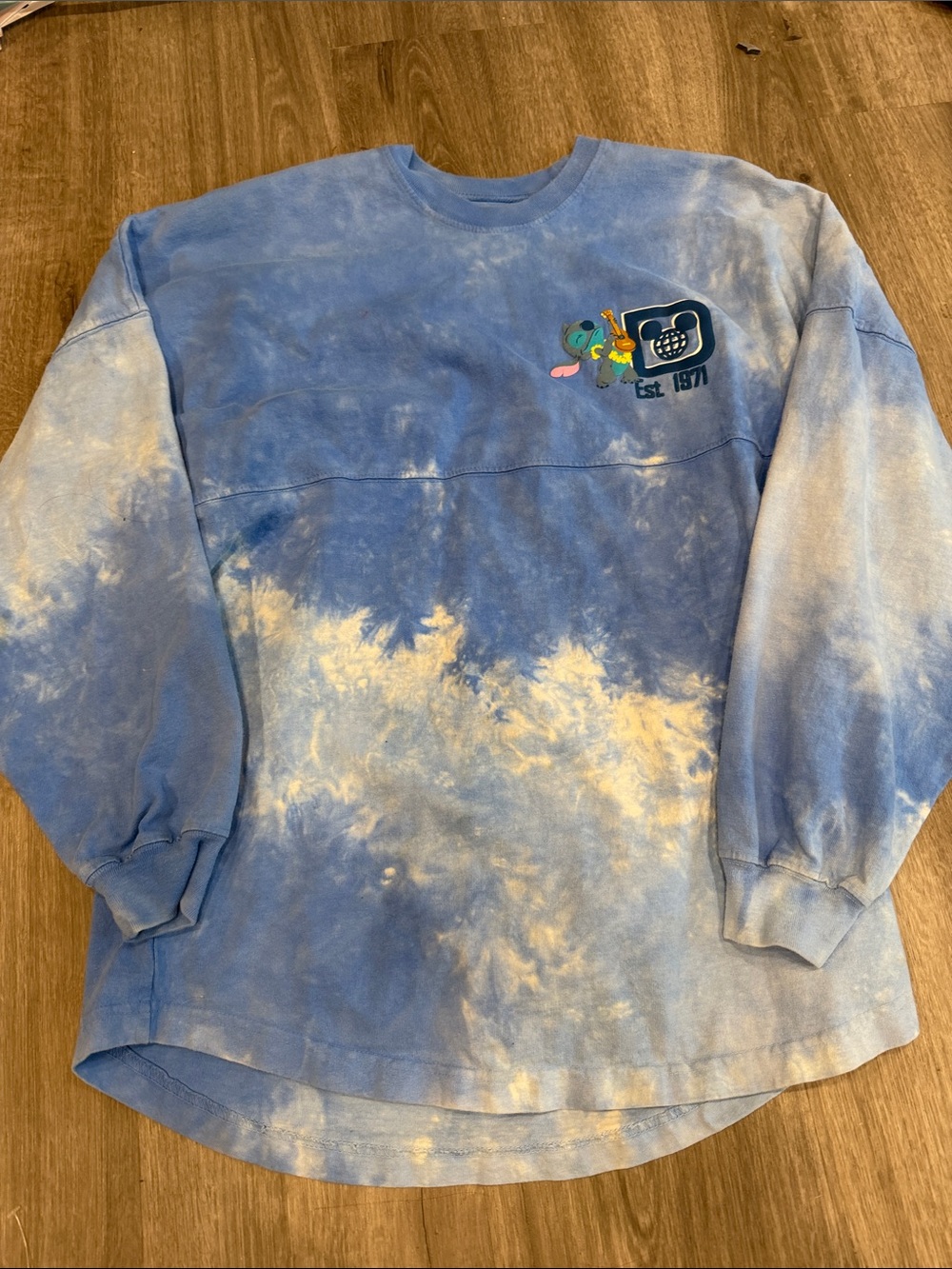 Disney Blue Printed Crewneck Tee with White Logo